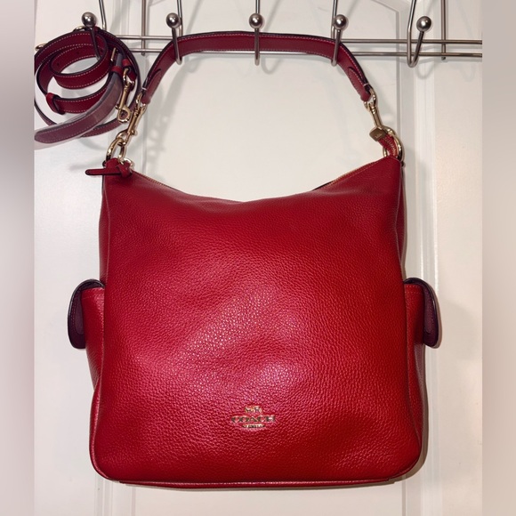 Coach Handbags - 🍒 COACH Pennie Shoulder Bag - Crossbody in Red Pebble Leather - C6152